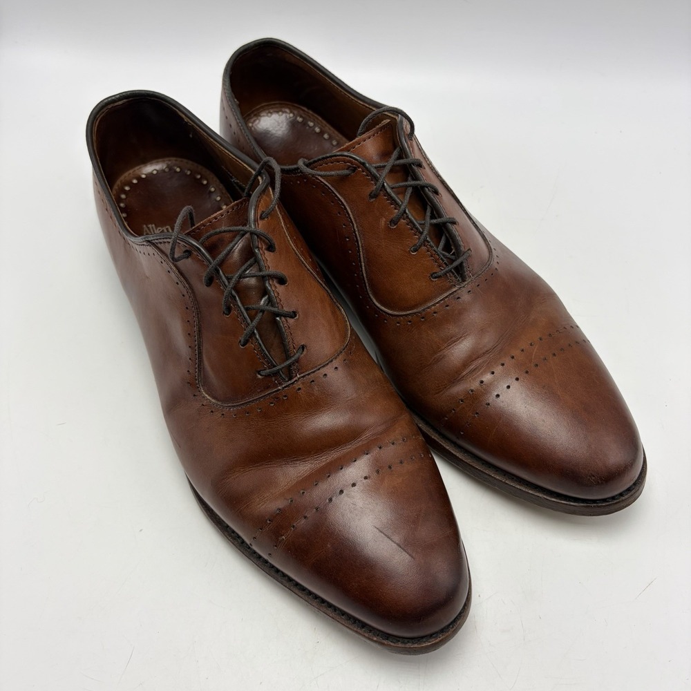 Allen Edmonds Vernon Oxford Leather Dress Shoes Mens 10.5 D Saddle Brown 8836
